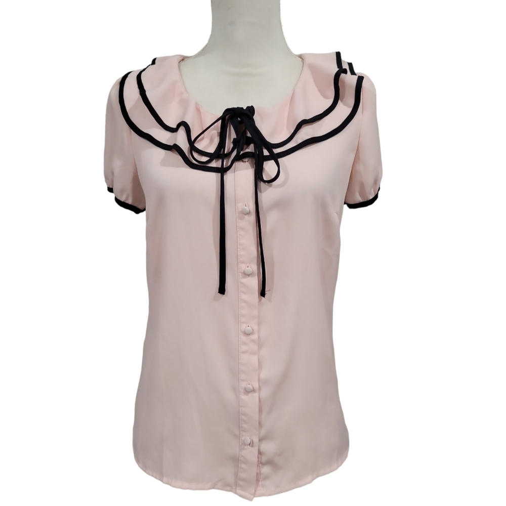 Forever 21 Pink & Black Blouse Size Medium
